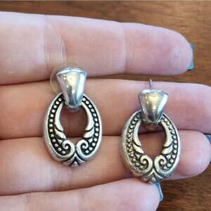 BRIGHTON vintage‎ scrolled door knocker earrings